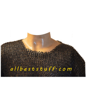 Chain Maille Haubergeon Flat Solid Mushroom Riveted for Chest 46